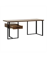 Helena Return Desk with 1 Cabinet - 2-Tone Finish