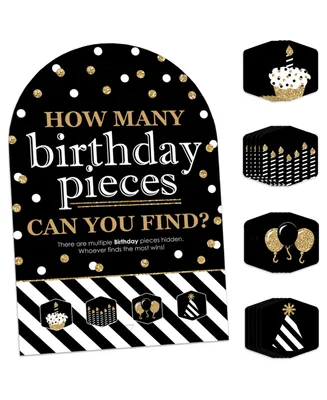 Adult Happy Birthday - Gold - Birthday Party Scavenger Hunt Hide and Find Game
