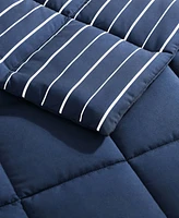 Nautica Longdale Solid Stripe Reversible 2 Piece Comforter Set, Twin