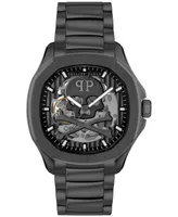 Philipp Plein Men's Automatic Skeleton Spectre Black Ion-Plated Bracelet Watch 42mm