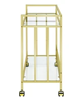 Coaster Home Furnishings Cara 34.5" 2-Tier Rectangular Glass Serving Cart