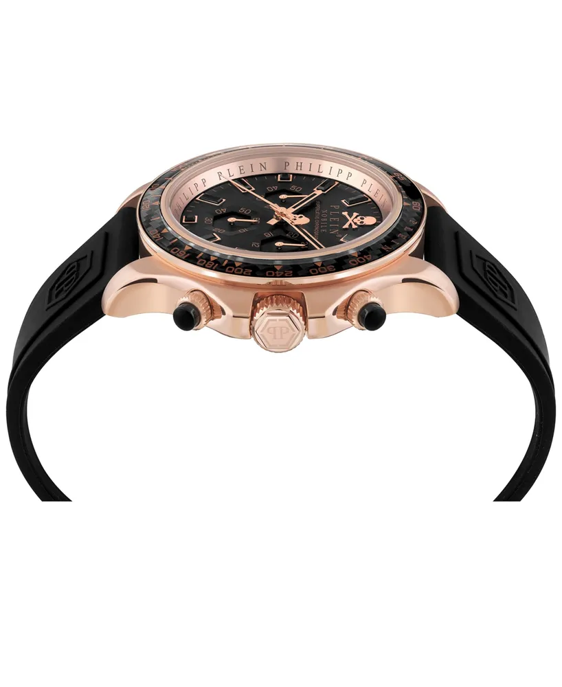 Philipp Plein Men's Chronograph Nobile Racing Black Silicone Strap Watch 43mm