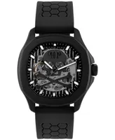 Philipp Plein Men's Automatic Skeleton Spectre Black Silicone Strap Watch 42mm