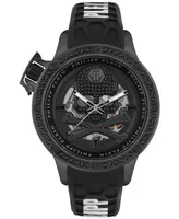 Philipp Plein Men's Automatic Plein Rich Black Silicone Strap Watch 46mm