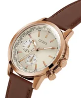 Guess Men's Multifunction Brown Stainless Steel Watch 44mm