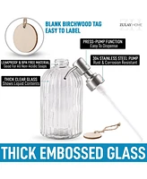 Zulay Kitchen Easy Press Pump Clear Glass Hand Soap Dispenser for Bathroom