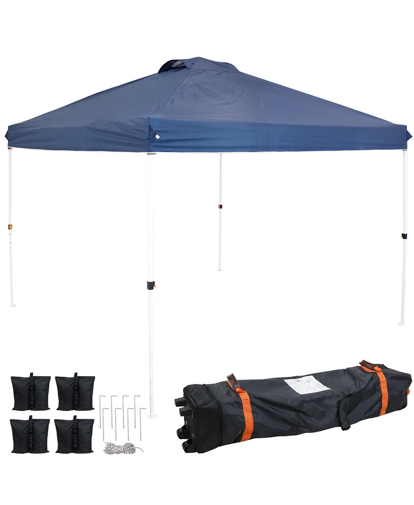 12 x 12 Foot Premium Pop-Up Canopy with Rolling Carry Bag - Portable Straight Leg Folding Shade Shelter