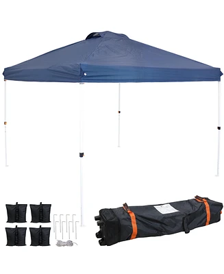 12 x 12 Foot Premium Pop-Up Canopy with Rolling Carry Bag - Portable Straight Leg Folding Shade Shelter