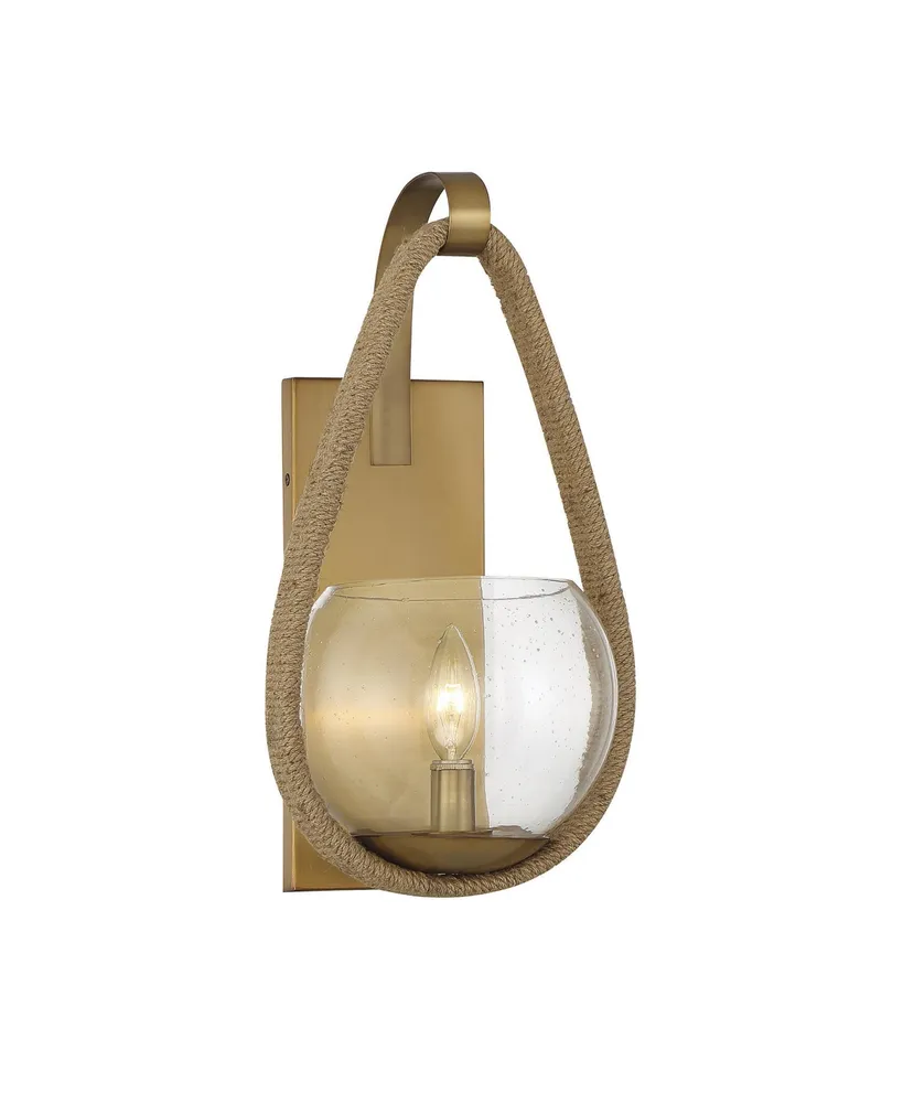 Savoy House Ashe 1-Light Wall Sconce in Warm Brass and Rope