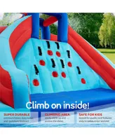 Giant Double Water Slide with Climbing Wall | 6.5 Ft x 13 Ft x 11 Ft | Inflatable Double Water Slide with Pool Area | Heavy Duty Easy to Set Up | Incl