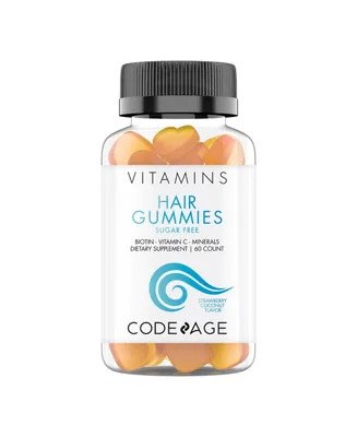 Codeage Hair Gummies, Biotin, Vitamin C, Inositol, Zinc, Folic Acid, Sugar-Free Supplement - 60ct