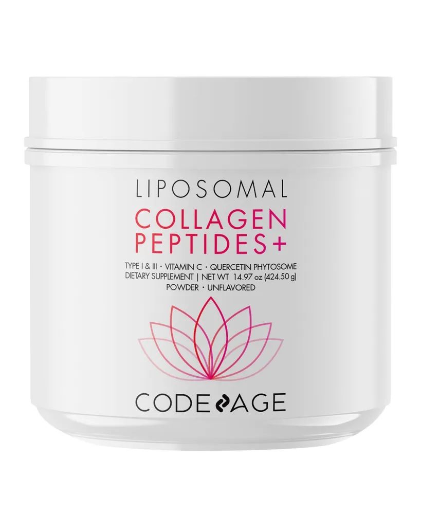 Codeage Liposomal Collagen Peptides Powder with Vitamin C & Quercetin Phytosome Supplement - 14.97oz