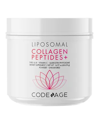 Codeage Liposomal Collagen Peptides Powder with Vitamin C & Quercetin Phytosome Supplement - 14.97oz