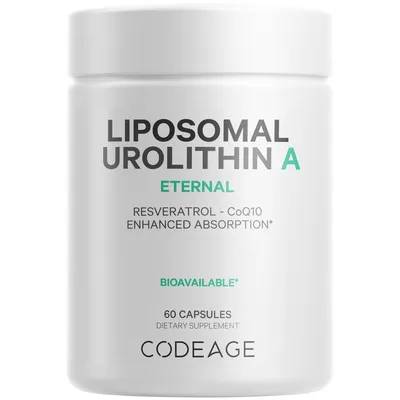 Codeage Liposomal Urolithin A, Resveratrol, Betaine, CoQ10 Capsules - 60ct
