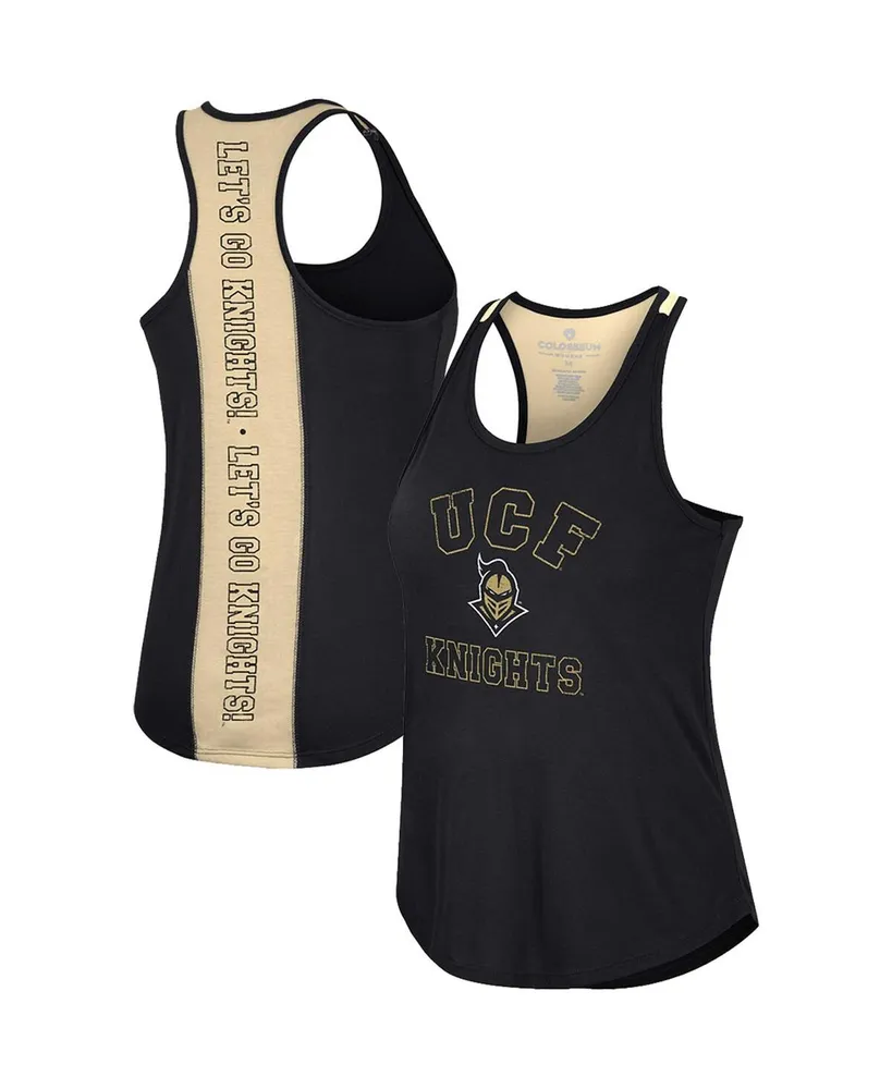 Women's Colosseum Black Ucf Knights 10 Days Racerback Scoop Neck Tank Top