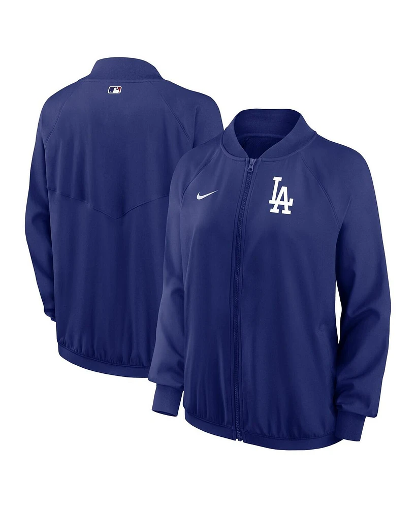 Women's Nike Royal Los Angeles Dodgers Authentic Collection Team Raglan Performance Full-Zip Jacket