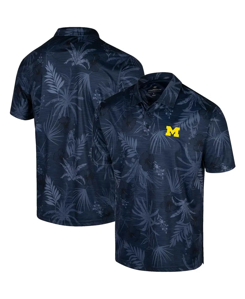 Men's Colosseum Navy Michigan Wolverines Palms Team Polo Shirt