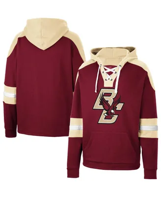 Men's Colosseum Maroon Boston College Eagles Lace-Up 4.0 Pullover Hoodie