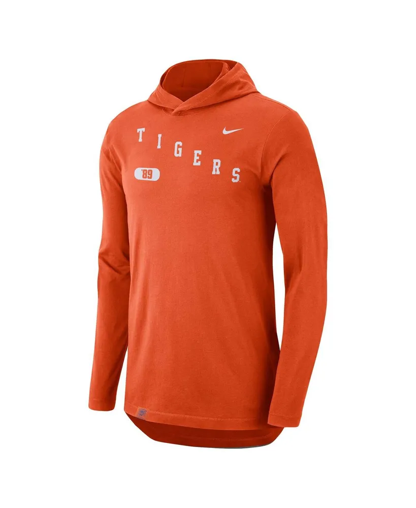 Men's Nike Orange Clemson Tigers Team Performance Long Sleeve Hoodie T-shirt