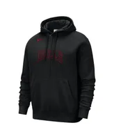 Men's Nike Black Chicago Bulls Courtside Versus Stitch Split Pullover Hoodie