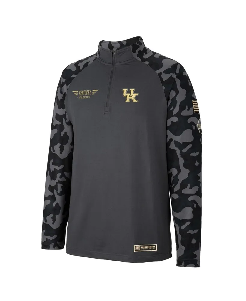 Men's Colosseum Charcoal Kentucky Wildcats Oht Military-Inspired Appreciation Long Range Raglan Quarter-Zip Jacket