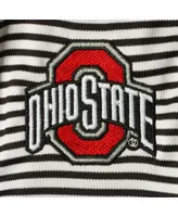 Infant Boys and Girls Garb Black, White Ohio State Buckeyes Carson Striped Short Sleeve Bodysuit