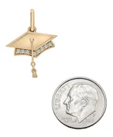 Wrapped Diamond Graduation Cap Charm Pendant (1/20 ct. t.w.) in 10k Gold, Created for Macy's