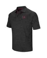 Men's Colosseum Black Texas A&M Aggies Big and Tall Down Swing Polo Shirt