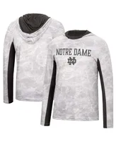 Men's Colosseum Notre Dame Fighting Irish Mossy Oak Spf 50 Performance Long Sleeve Hoodie T-shirt