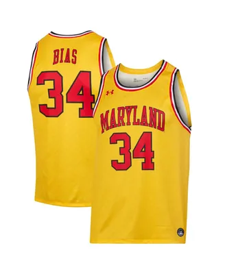 Men's Under Armour Len Bias Gold Maryland Terrapins Replica Player Jersey
