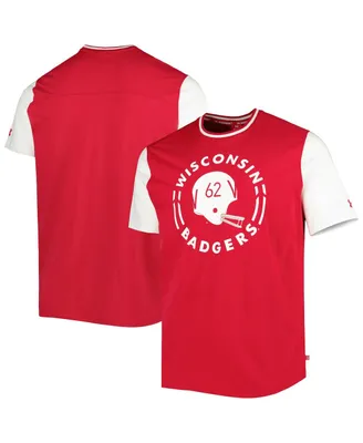 Men's Under Armour Red and White Wisconsin Badgers Iconic Block T-shirt