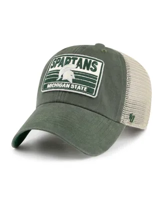 Men's '47 Brand Green Michigan State Spartans Four Stroke Clean Up Trucker Snapback Hat