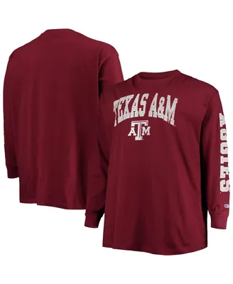 Men's Champion Maroon Texas A&M Aggies Big and Tall 2-Hit Long Sleeve T-shirt