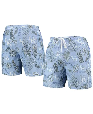 Men's Wes & Willy Light Blue Kentucky Wildcats Vintage-Like Floral Swim Trunks