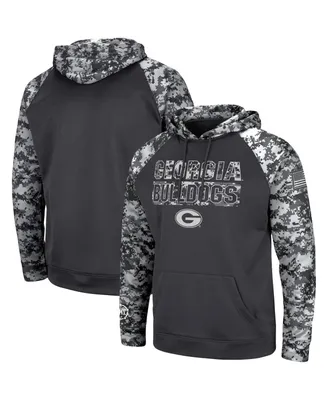 Men's Colosseum Charcoal Georgia Bulldogs Oht Military-Inspired Appreciation Digital Camo Pullover Hoodie