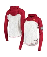 Women's Colosseum Gray and Cardinal Iowa State Cyclones Oht Military-Inspired Appreciation Mission Arctic Camo Hoodie Long Sleeve T-shirt