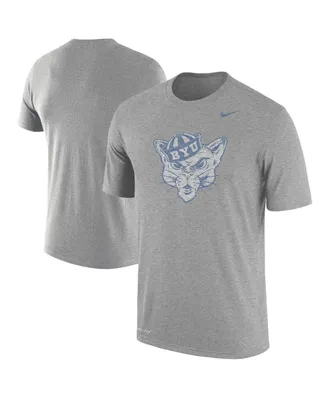 Men's Nike Heathered Gray Byu Cougars Vintage-Like Logo Performance T-shirt