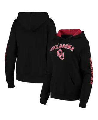 Women's Colosseum Black Oklahoma Sooners Loud and Proud Pullover Hoodie