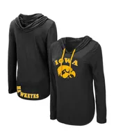 Women's Colosseum Black Iowa Hawkeyes My Lover Long Sleeve Hoodie T-shirt