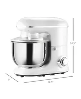 Homcom Stand Mixer with 6+1P Speed, 600W Tilt Head Kitchen Electric Mixer with 7.5 Qt Stainless Steel Mixing Bowl, Beater