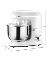 Homcom Stand Mixer with 6+1P Speed, 600W Tilt Head Kitchen Electric Mixer with 7.5 Qt Stainless Steel Mixing Bowl, Beater, Dough Hook and Splash Guard