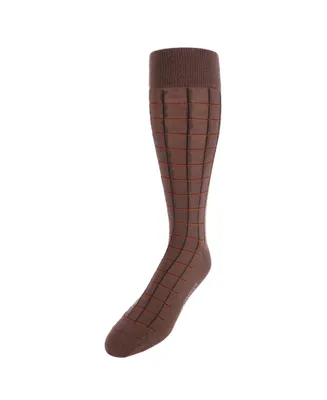 Trafalgar Oscar Windowpane Merino Wool Mid-Calf Socks