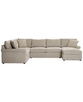 Closeout! Wrenley 138" 3-Pc. Fabric Sectional Chaise Sofa, Created for Macy's