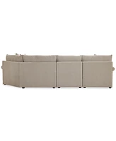 Closeout! Wrenley 131" 3-Pc. Fabric Modular Cuddler Chaise Sectional Sofa, Created for Macy's