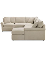 Closeout! Wrenley 138" 5-Pc. Fabric Modular Sleeper Chaise Sectional Sofa, Created for Macy's