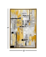 Rosemary Lane Canvas Abstract Framed Wall Art with Gold-Tone Frame, 39" x 2" x 39"