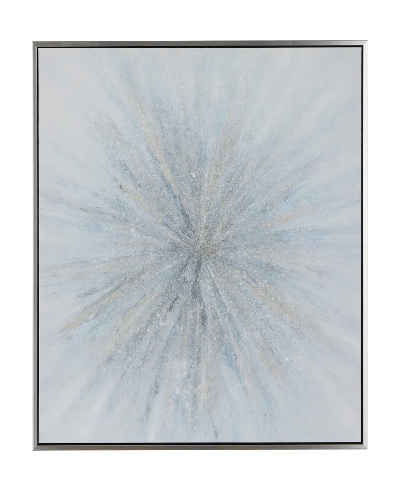 Rosemary Lane Canvas Radial Starburst Framed Wall Art with Silver-Tone Frame, 47" x 2" x 47"