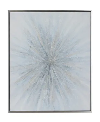 Rosemary Lane Canvas Radial Starburst Framed Wall Art with Silver-Tone Frame, 47" x 2" x 47"