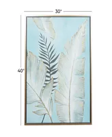 Rosemary Lane Canvas Tropical Leaf Framed Wall Art with Gold-Tone Frame, 30" x 1" x 40"