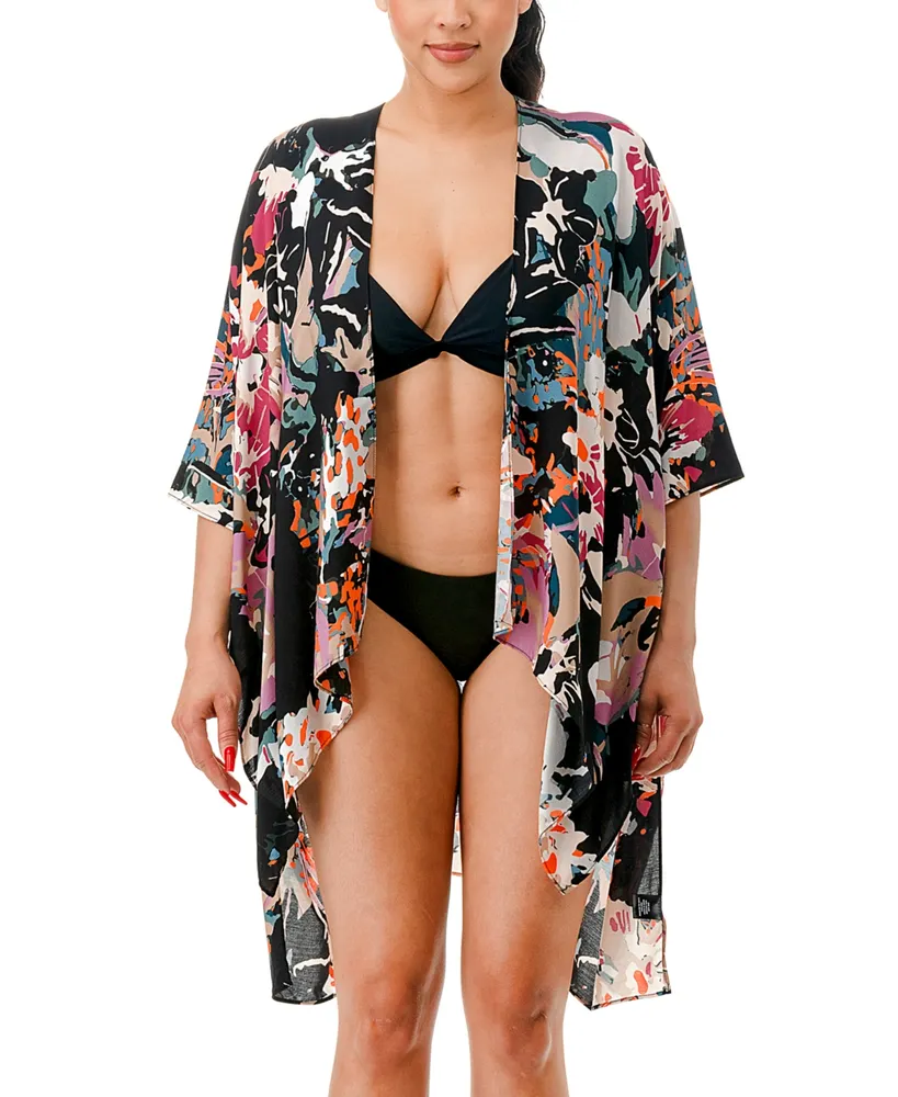 Marcus Adler Abstract Print Kimono Cover Up